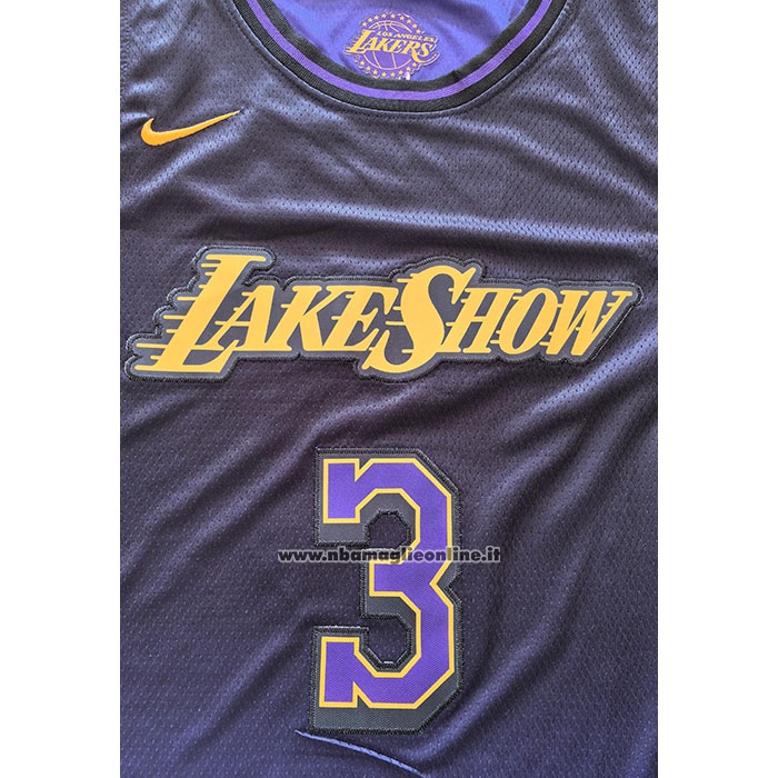Maglia Los Angeles Lakers Anthony Davis #3 Citta 2024-25 Viola